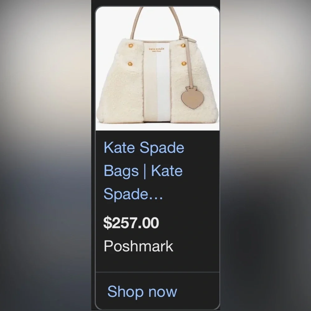 Kate Spade Everything Racing Stripe Faux Shearling Large Tote EUC - Picture 16 of 16